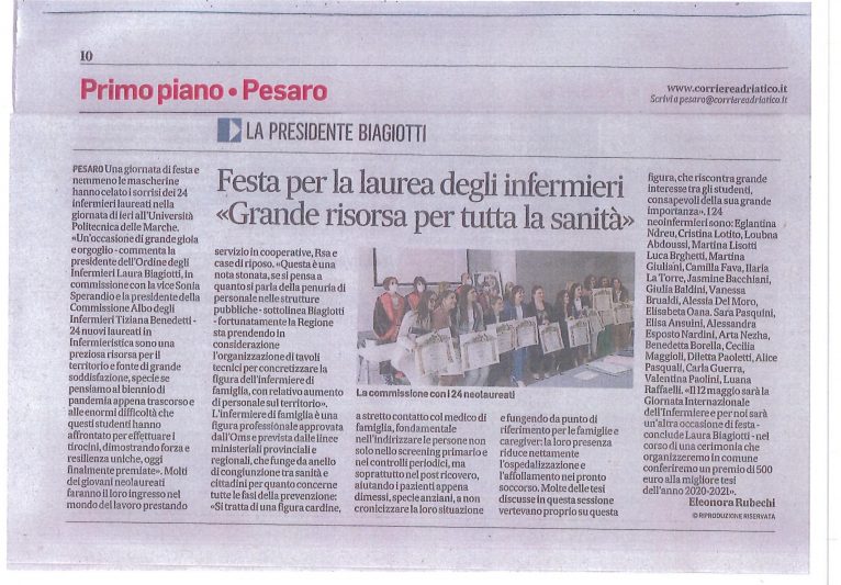 CORRIERE ADRIATICO 29.04.2022