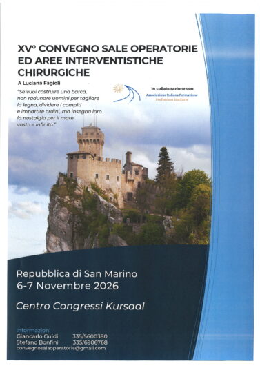 6/7 Novembre 2026 XV Congresso Sale Operatorie ed Aree Interventistiche Chirurgiche San Marino