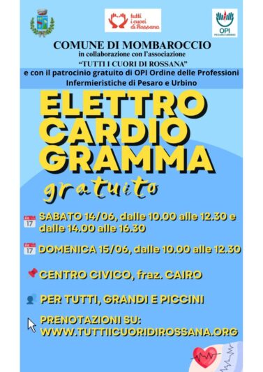 14/15.06.2025 Elettrocardiogramma gratuito evento patrocinato da OPI Pesaro Urbino