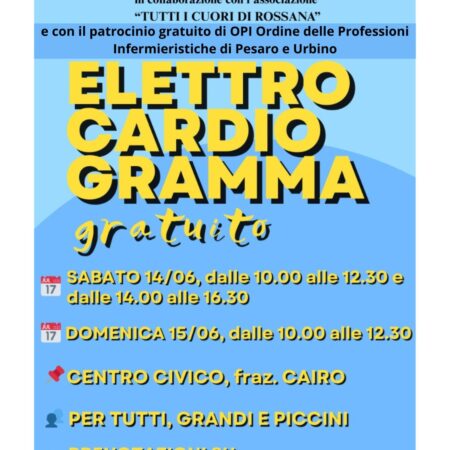 14/15.06.2025 Elettrocardiogramma gratuito evento patrocinato da OPI Pesaro Urbino