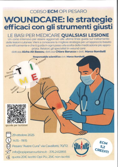 29/10/2025 Corso formazione ECM: WOUND CARE:le strategie efficaci con gli strumenti giusti