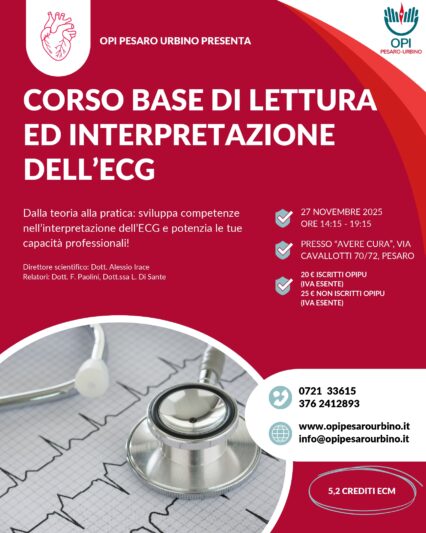 27.11.2025 Ecm: Corso base di lettura ed interpretazione dell’ECG