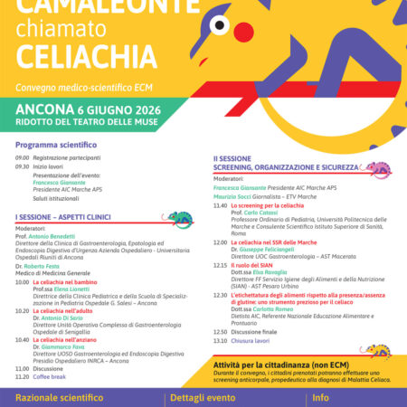 Convegno 06 Giugno 2026 “Il Camaleonte chiamato Celiachia” Accreditato ECM