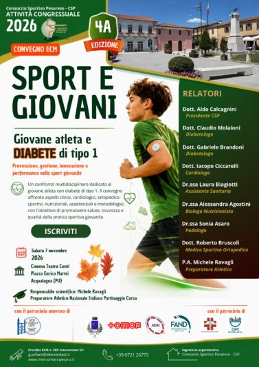 07.11.2026 Corso Sport e Giovani 2026.Giovane atleta e Diabete di Tipo 1