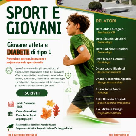 07.11.2026 Corso Sport e Giovani 2026.Giovane atleta e Diabete di Tipo 1