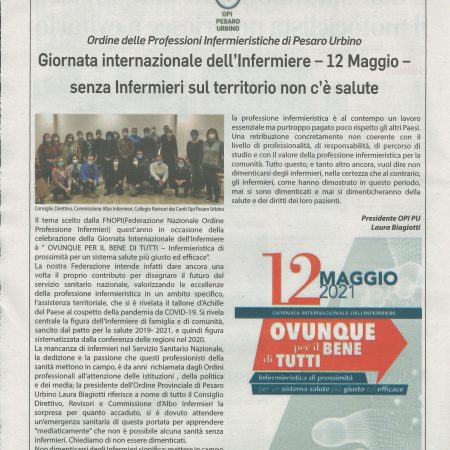 12.05.2021 Giornata Internazionale dell’Infermiere